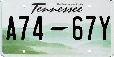 TN license plate A7467Y