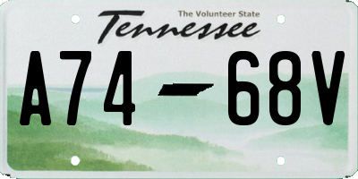 TN license plate A7468V