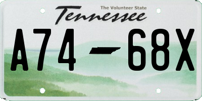 TN license plate A7468X