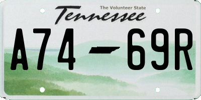 TN license plate A7469R