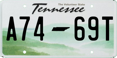 TN license plate A7469T