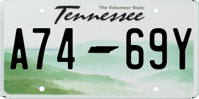 TN license plate A7469Y