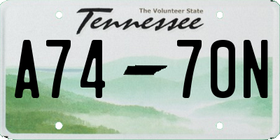TN license plate A7470N
