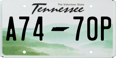 TN license plate A7470P