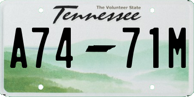 TN license plate A7471M