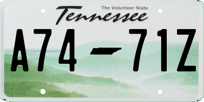 TN license plate A7471Z