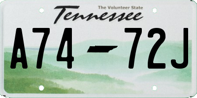 TN license plate A7472J