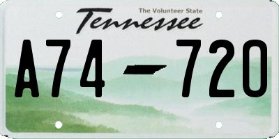 TN license plate A7472O