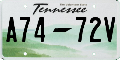 TN license plate A7472V