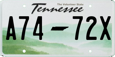 TN license plate A7472X