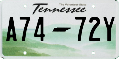 TN license plate A7472Y