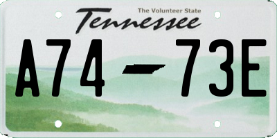 TN license plate A7473E