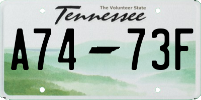 TN license plate A7473F