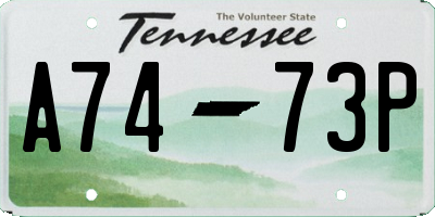 TN license plate A7473P