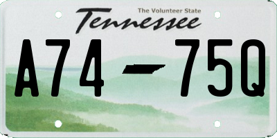 TN license plate A7475Q