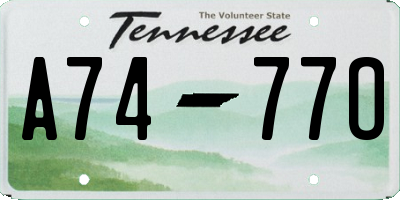 TN license plate A7477O