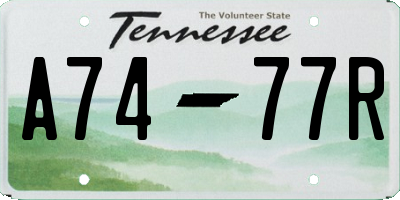 TN license plate A7477R