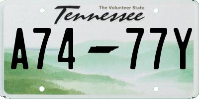 TN license plate A7477Y