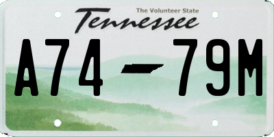 TN license plate A7479M