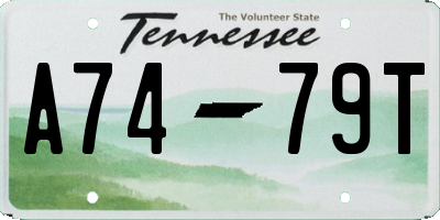 TN license plate A7479T