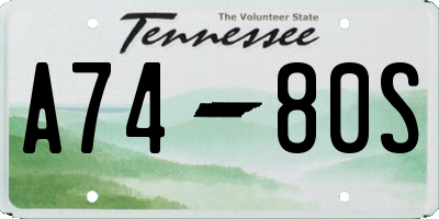 TN license plate A7480S