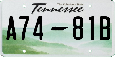 TN license plate A7481B