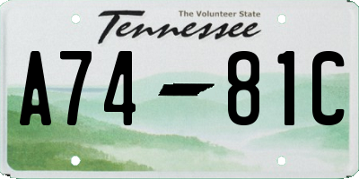 TN license plate A7481C