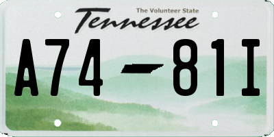 TN license plate A7481I