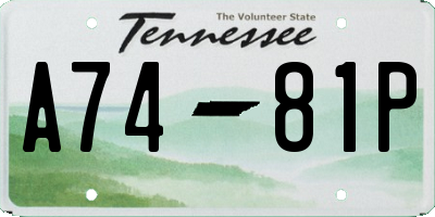 TN license plate A7481P