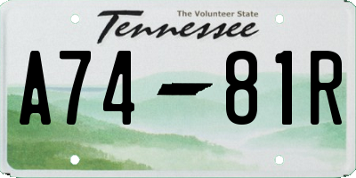 TN license plate A7481R