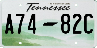 TN license plate A7482C