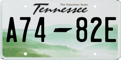 TN license plate A7482E