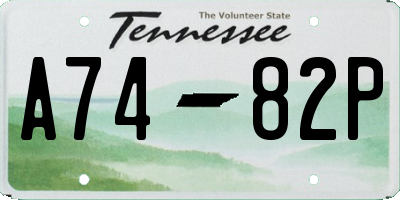 TN license plate A7482P