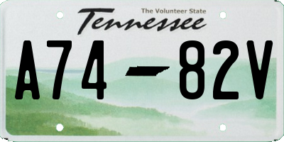 TN license plate A7482V