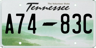 TN license plate A7483C