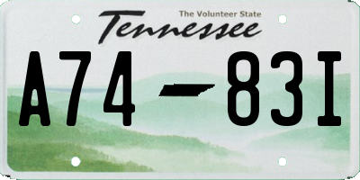 TN license plate A7483I