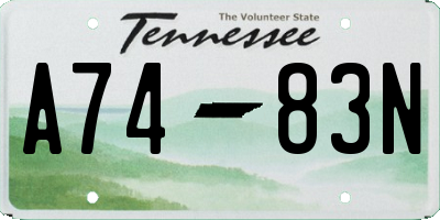 TN license plate A7483N