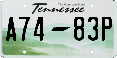 TN license plate A7483P