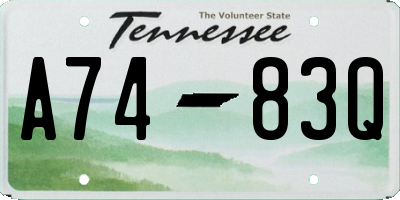 TN license plate A7483Q