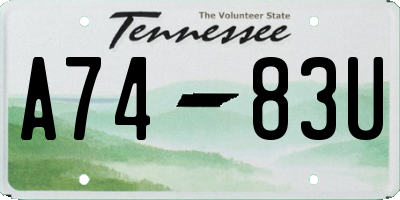 TN license plate A7483U