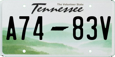 TN license plate A7483V