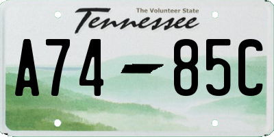 TN license plate A7485C