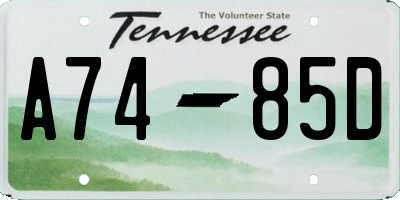 TN license plate A7485D