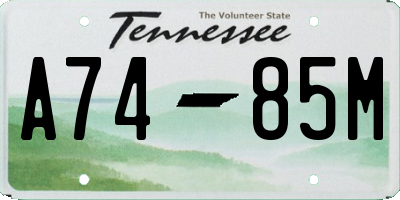 TN license plate A7485M