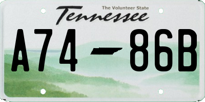 TN license plate A7486B