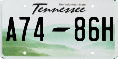TN license plate A7486H
