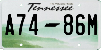 TN license plate A7486M