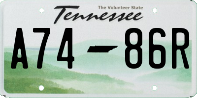 TN license plate A7486R