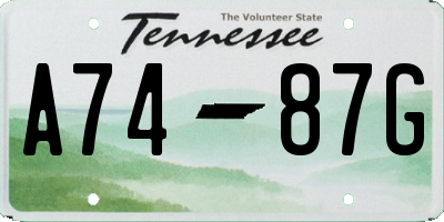 TN license plate A7487G