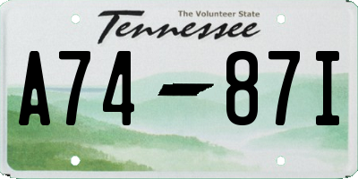TN license plate A7487I